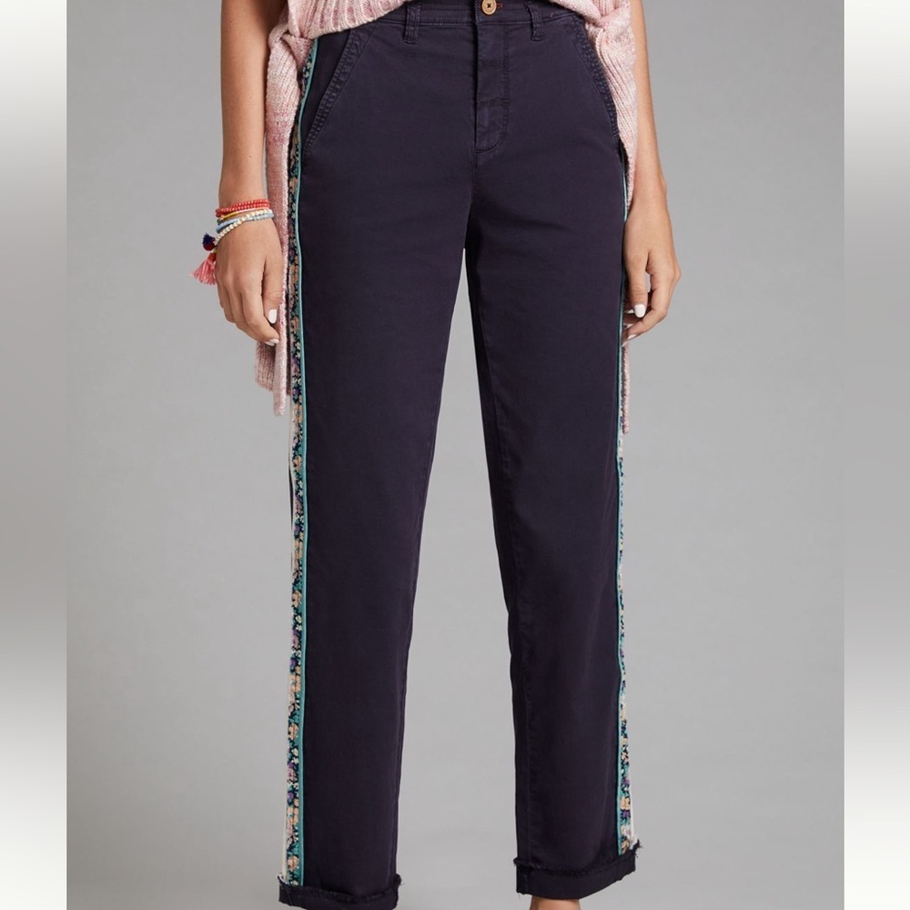Pilcro By Anthropologie Women’s Easton Chino Navy Blue Cropped Pants Size 26 EUC